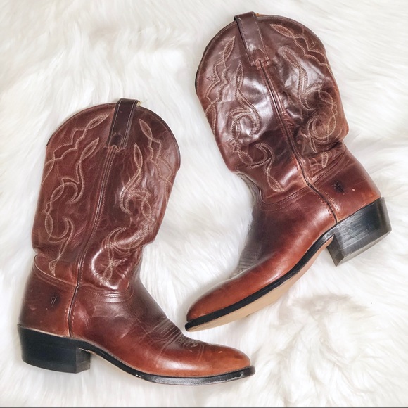 Frye Shoes - Frye Mid-Calf Embroidered Cowgirl Cowboy Boots 9.5